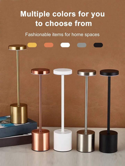 مصباح طاولة LED ستايل نورديك - متعدد الألوان وقابل لإعادة الشحن