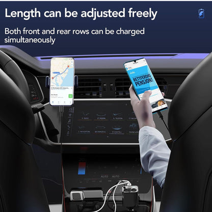 شاحن سيارة قابل للسحب 4 في 1، متوافق مع iPhone 16
