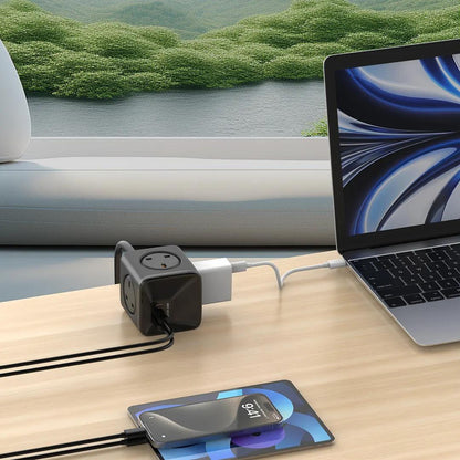 جرين ليون مقبس طاقة مدمج 7 في 1 بقدرة 33 واط PPS - أسود