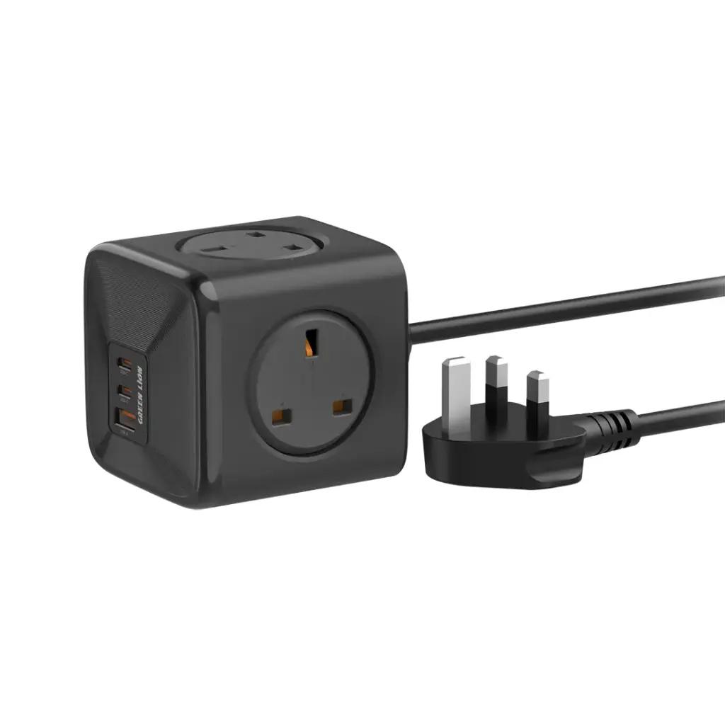 جرين ليون مقبس طاقة مدمج 7 في 1 بقدرة 33 واط PPS - أسود