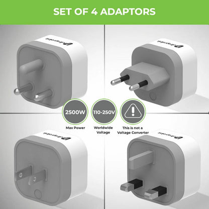 محولات كهربائية عالمية Ultraprolink Travel Qubes (علبة تحتوي على 4 قطع)