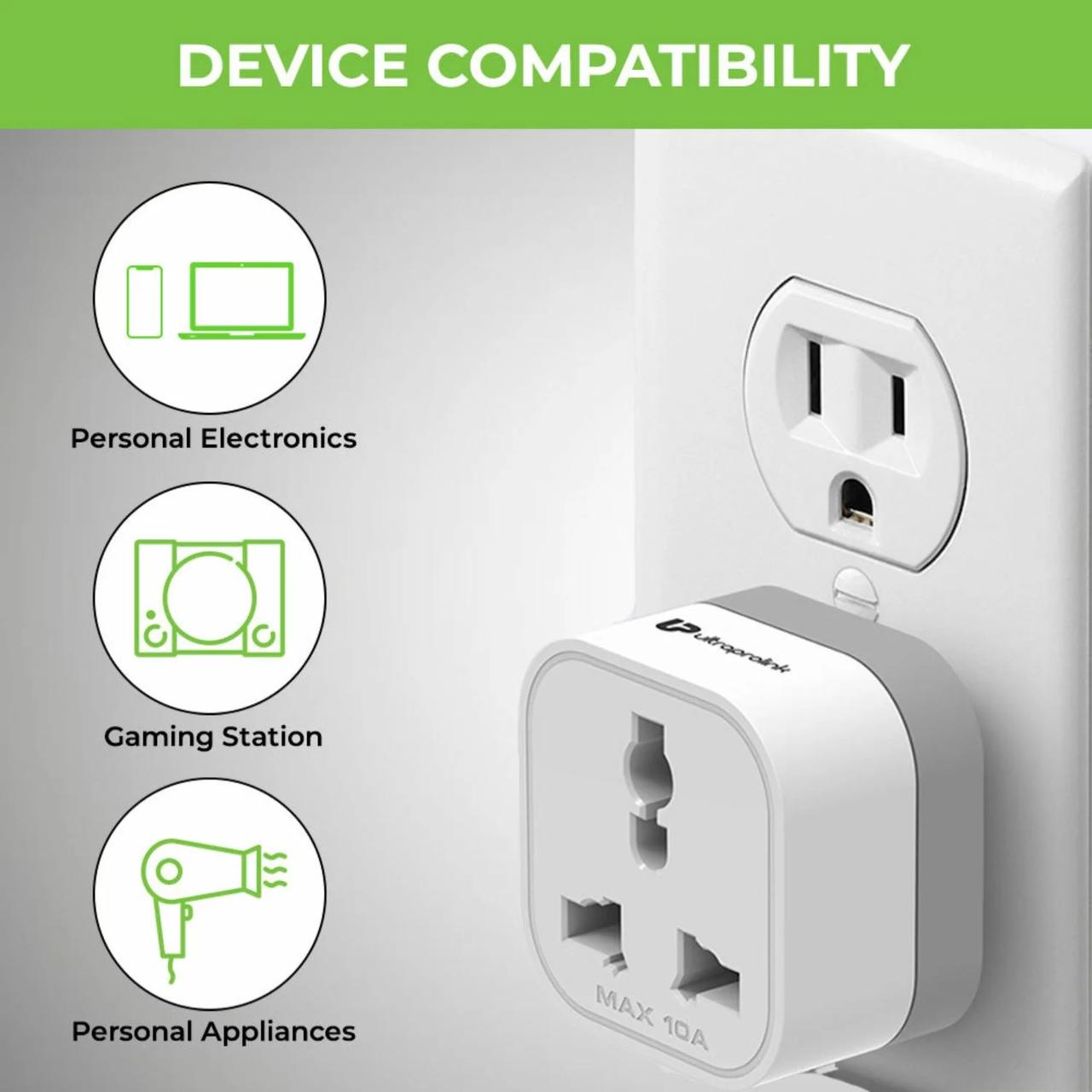 محولات كهربائية عالمية Ultraprolink Travel Qubes (علبة تحتوي على 4 قطع)