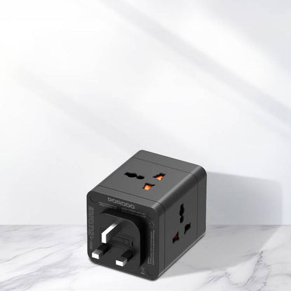 Porodo محول طاقة عالمي بـ4 منافذ AC مع منفذ USB-C ومنفذي USB-A، شحن سريع، توصيل طاقة 20 واط، حماية