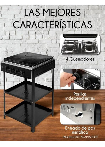 الشواية متعددة الاستخدامات RED VELVET بالغاز مع 4 شعلات ورف