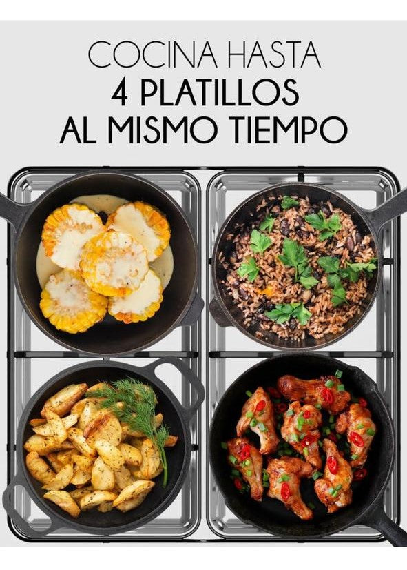 الشواية متعددة الاستخدامات RED VELVET بالغاز مع 4 شعلات ورف