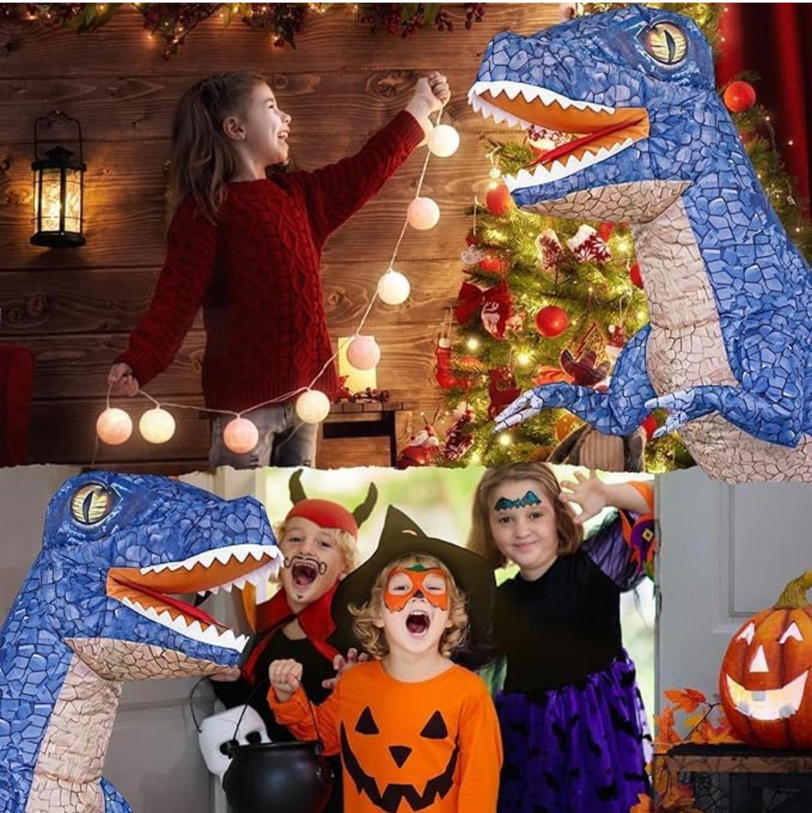 لعبة ديناصور قابلة للنفخ من nino's بطول 3 أقدام بجهاز تحكم عن بُعد للأطفال