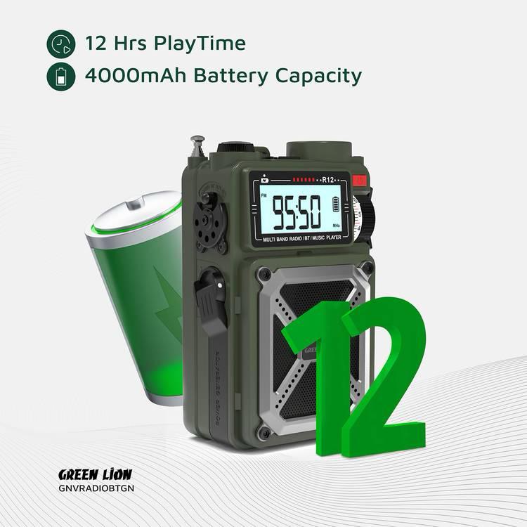 راديو وسماعة بلوتوث Green Lion Vintage Solar Pro مع باور بانك