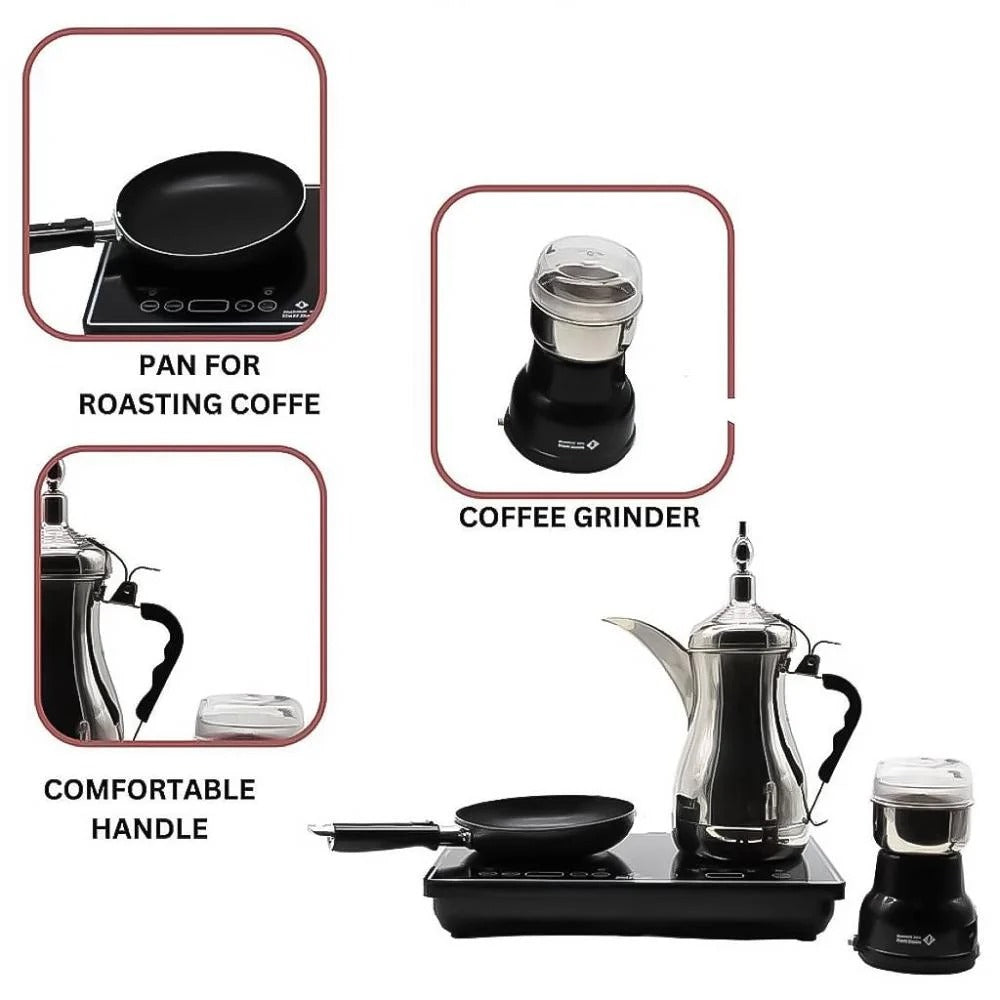 Arabic Coffee/Tea Maker with Coffee Roasting Pan and Coffee Grinder 1000+300W