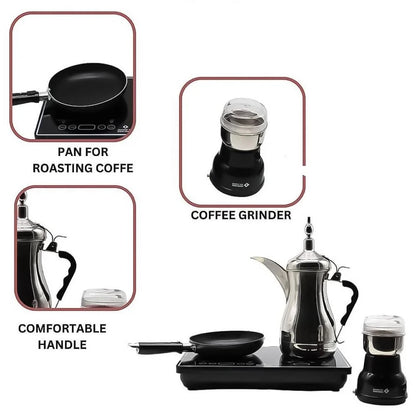 Arabic Coffee/Tea Maker with Coffee Roasting Pan and Coffee Grinder 1000+300W