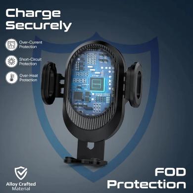 PROMATE 15W Wireless Car Charger with Transparent Design and Automatic Clamping