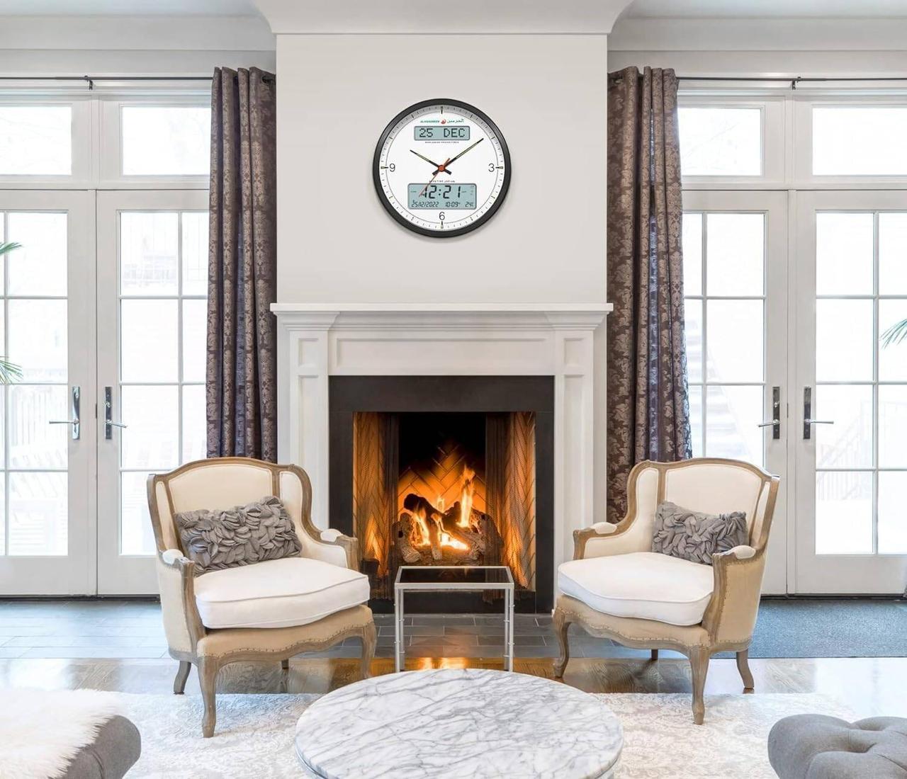 ساعة الحائط بالأذان التناظرية الرقمية من الحرمين HA-7054