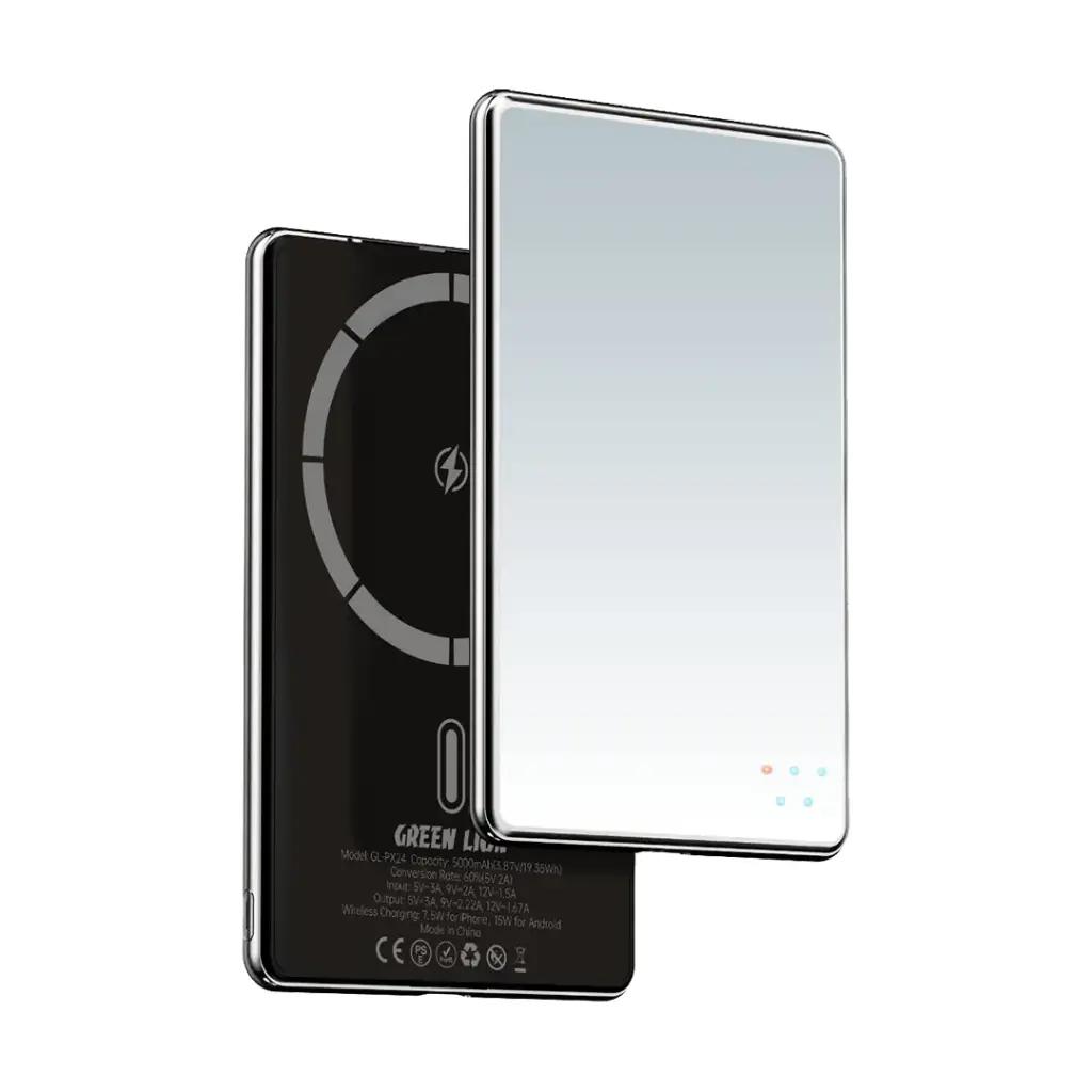 باور بانك Green Lion بتصميم مرآة - سعة 5000 مللي أمبير