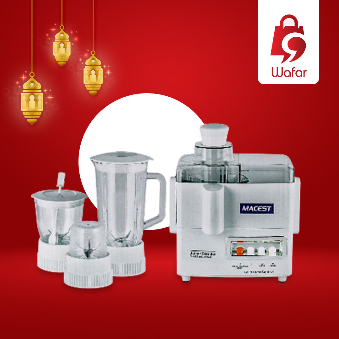 خلاط عصارة كهربائي 4 في 1 بقوة 400 واط من Macest – موديل MC-59105 – أبيض