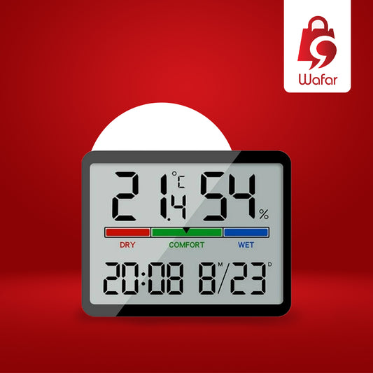 ساعة منبّه رقمية، عرض 12/24 ساعة، بطارية 240mAh