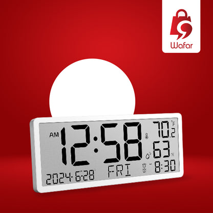 ساعة حائط رقمية من MASHI - شاشة كبيرة 14 بوصة