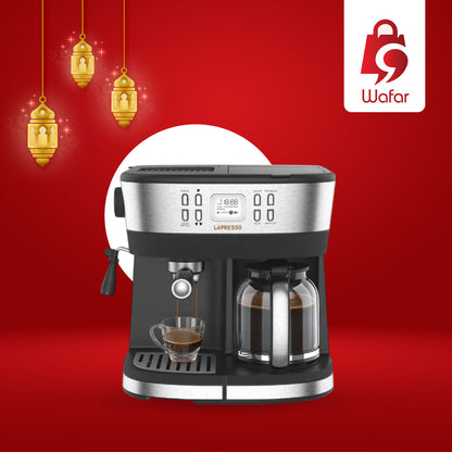 آلة صنع القهوة LePresso 2 في 1 - إسبريسو وتنقيط - ضغط 20 بار - لون أسود