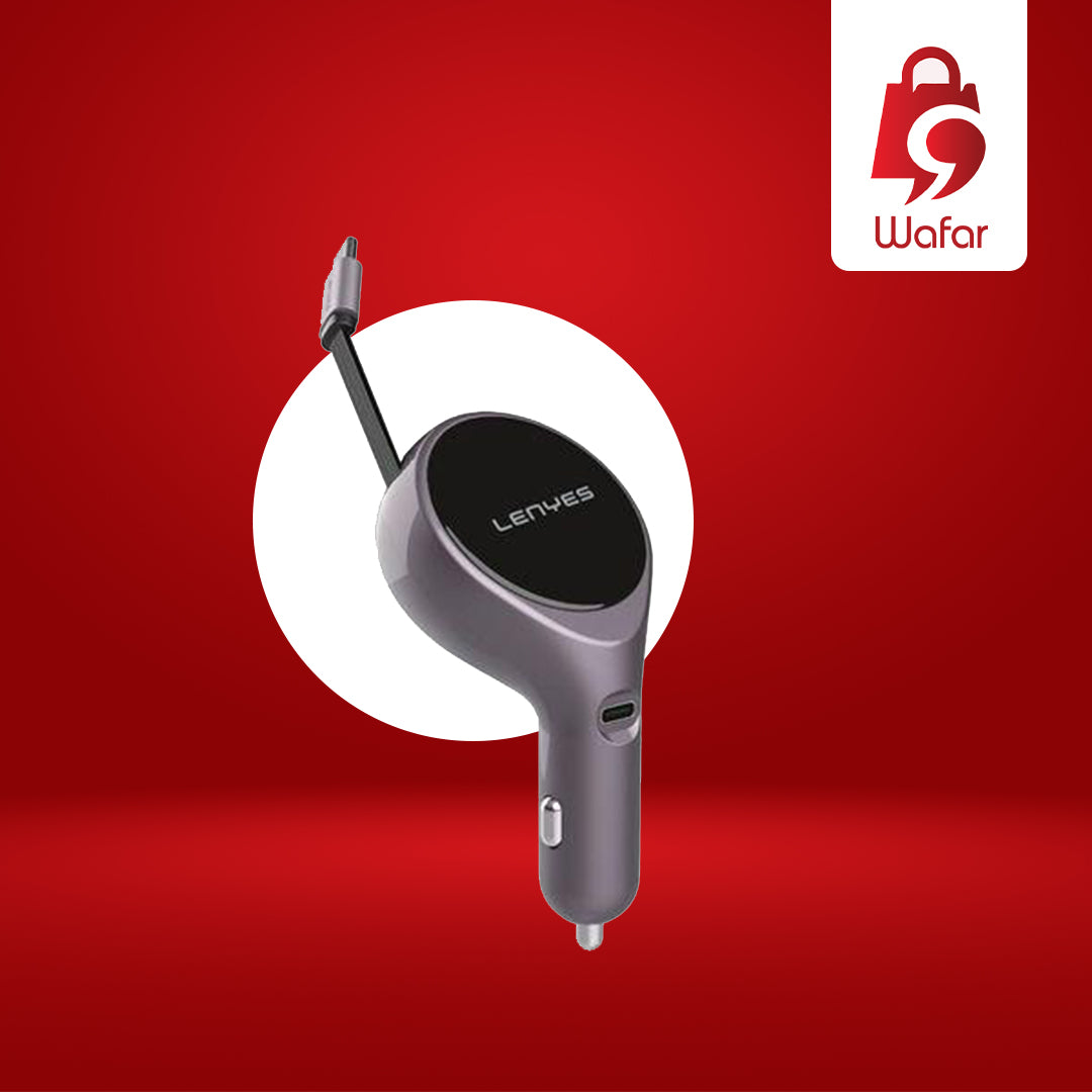 Car charger with built-in cable