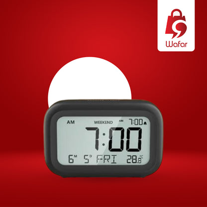 الساعة الرقمية المنبهة مع التاريخ ودرجة الحرارة